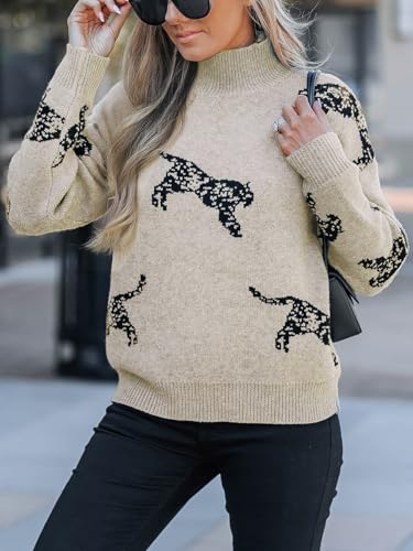 Image of CUPSHE Womens Sweaters Mock Neck Knitted Pullover
