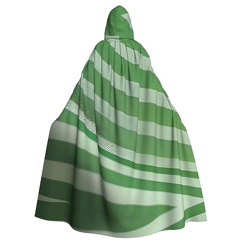 Capa con capucha para adultos, luciérnaga y linterna, capa de vampiro, perfecta para Halloween y varias fiestas temáticas, Rayas verdes clásicas, talla única
