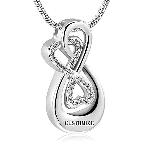 Cadena de serpiente con colgante de urna para cenizas que no se oxida