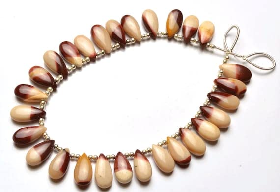 Perles mookaite naturelles en poire lisses 15x7mm pour fil de création de bijoux fins