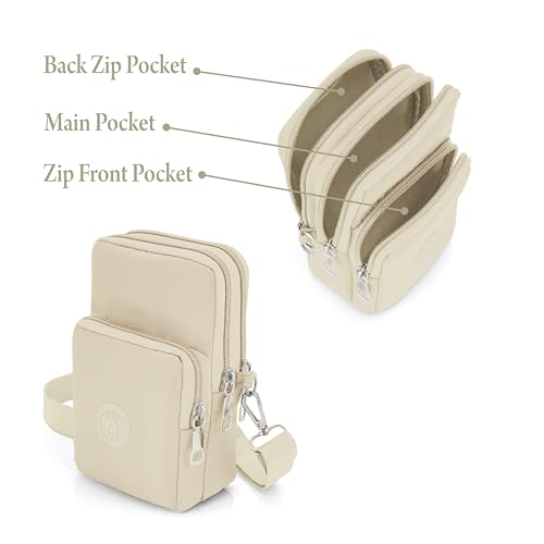 Image of JI Crossbody Phone Bag for Women Mini Wallet Bags with Adjustable Shoulder Strap Wallet Clutch Bag for Girls Zipper Phone Pouch Handbag