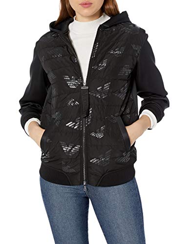 Emporio Armani Women's Neoprene Hooded Jacket, Black, 38