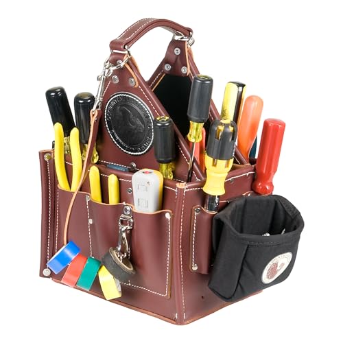 Occidental Leather Stronghold Journeyman's Tote - 16 Screwdriver Loops, 9 Compartments, 6 Pockets & 6 Tool Loops - Upright Design, Divided Interior - Made in USA