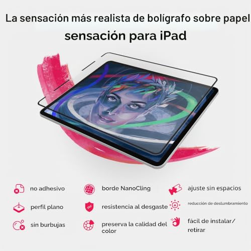 Protector Paper Feel iPad 10.2 antirreflejos compatible con Apple Pencil 1 y 2 3