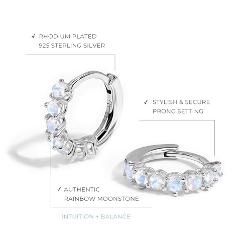 Moon Magic | Authentic Moonstone Earrings for Women | Black Obsidian, Onyx Earrings and studs| 18K Rose & Yellow Gold | Sterling Silver Moonstone Jewelry for women3