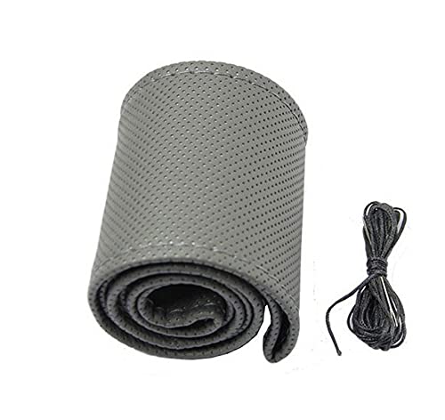 CARIZO Car Steering Wheel Cover | Microfiber Leather | Breathable, Anti Slip | Odourless | Stitchable | Grey for Tata Indica Vista-image-27