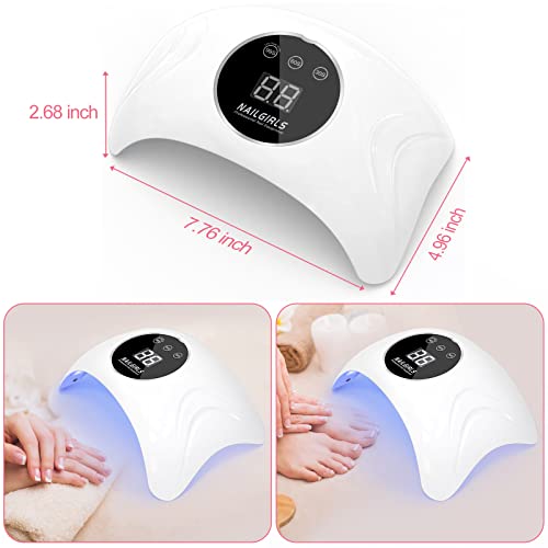 Nailgirls Uv Led Nail Lamp, 48W Uv Light For Nails Curing Lamp With 3 Timer Setting, Professional Nail Dryer Gel Polish Light With Automatic Sensor, Lcd Display #TOP3