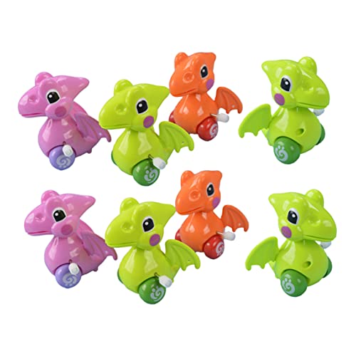 HANABASS 8pcs Dinosaur Clockwork Creative Wind Up Dinosaurs for Stimulates Hand Eye Coordination Safe and Adorable Design Present Random Color