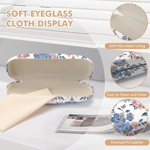 Image of Glasses Case Hard Shell,Portable Protective Eyeglasses Case, Eyeglass Holder Box with Cleaning Cloth, for men women