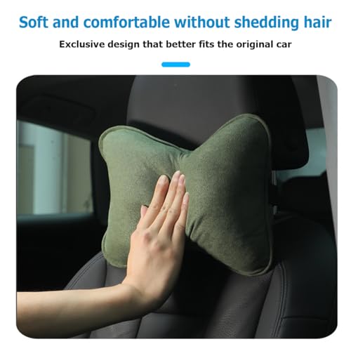 Image of Osilly Car Headrest Pillow, Soft Comfortable Breathable Memory Foam Ergonomic Design Automotive Neck Pillow Cushion with Adjustable Strap for Neck Pain Pressure Relief, Universal Fit(Red)