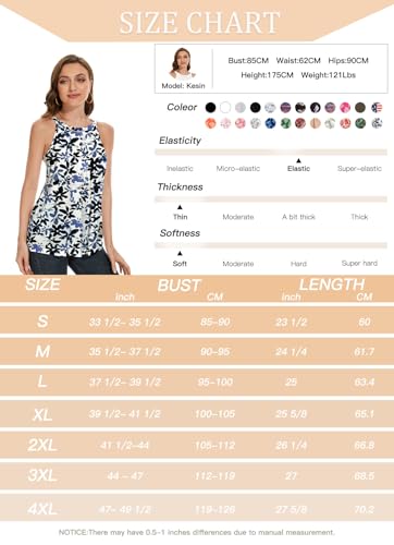 Image of Women Halter Tank Top with Built in Bra Flowy Sleevless Padded Camisole Loose Fit Summer Shirt Top S-3XL