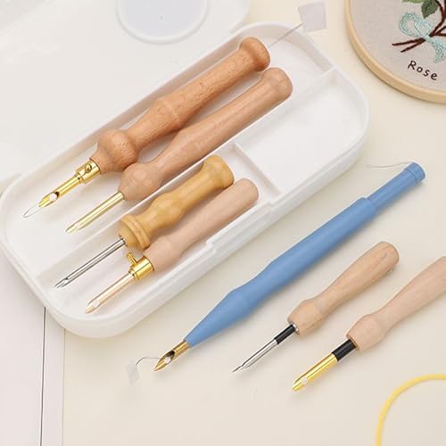 Kit de aguja de perforación y bordado con herramientas ajustables para crear cojines y ropa 2