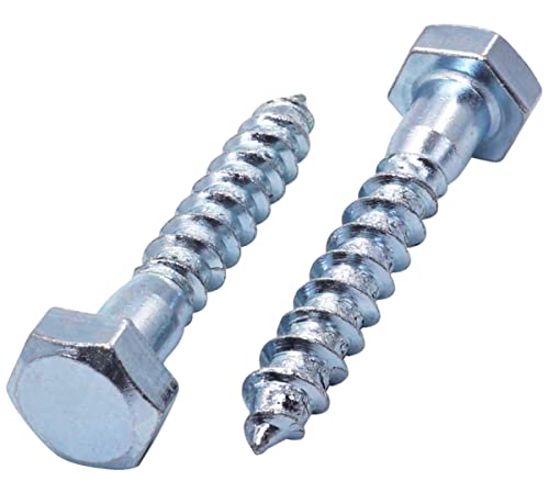 SKIR'CO (20 pcs) DIN 571 Zinc Plated Steel Hexagon Head Wood Screws M10 x 60 mm, Coach Screws, Hex Screw, Lag Bolts