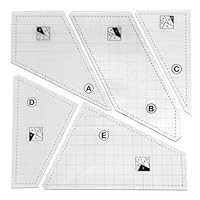 Quilt-Lineale, 5-teiliges Set, Acryl, kreative Quilt-Vorlage zum Schneiden von Mustern, perfektes Quiltzubehör für Nähmaschine (A-E)