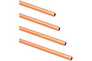 QuQuyi Copper Tube 5/16" OD x 1/4" ID Seamless Round Copper Metal Tubing (300mm), 4Pcs
