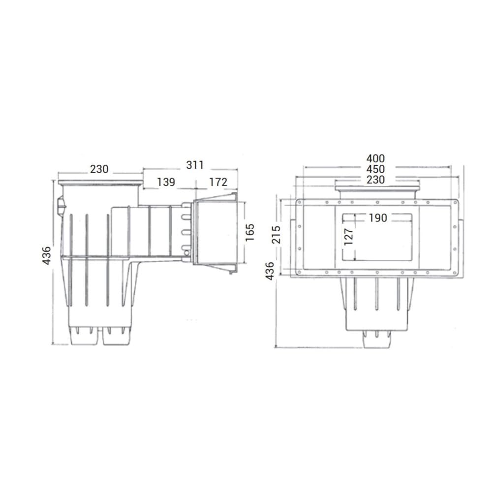 Hayward - Skimmer grande meurtrière Blanc pour piscines béton et Liner