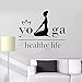 YINSHENG Adesivi murali per Esercizi di Yoga per Donna Adesivo per autodisciplina da Donna Carta da Parati in Vinile Decorazione della Stanza di Yoga Citazioni in Palestra Tempo Sano F 70x57cm