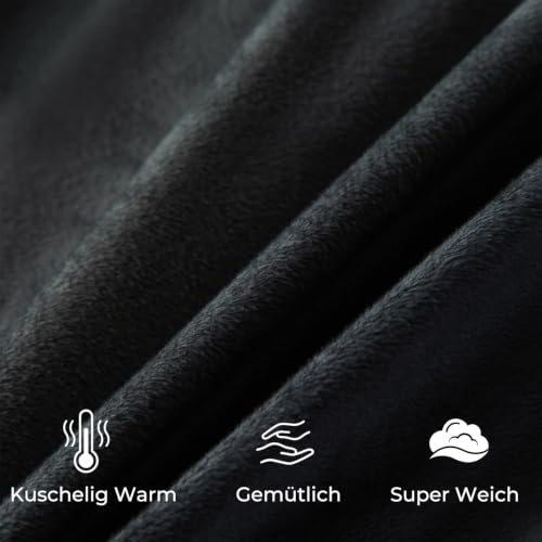 Soifox Winter Flanell Bettwäsche 135x200 4-teilig Anthrazit 100% Polyester – Ansicht 3