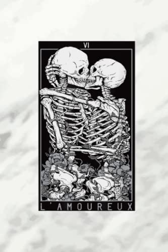 Finals Planning Tracker - Tarot Card Kissing Skeleton Love Skull Bones Horror Goth