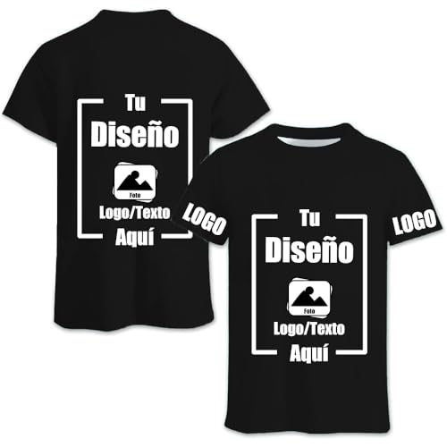 Fyralune Camisetas Personalizadas Hombre Mujer – Diseña Tu Propia Camiseta Personalizable Graciosa 4 Caras – Personalizar Camisetas Divertidas con Foto, Texto y Logo para Parejas, Amigos y Eventos
