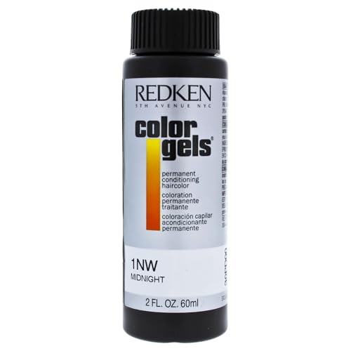 Redken Color Gels Permanent Conditioning Hair Color for Unisex, 1NW Midnight, 2 Fl Oz