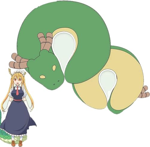 小林さんちのメイドラゴン ネックピロー U型まくら 飛行機 低反発 首枕 携帯枕 まくら U型 コンパクト 首まくら 持ち運び便利 飛行機 車 バス 新幹線 ソファ 椅子に適用 お昼寝 仮眠用 プレゼントに最適 (B)