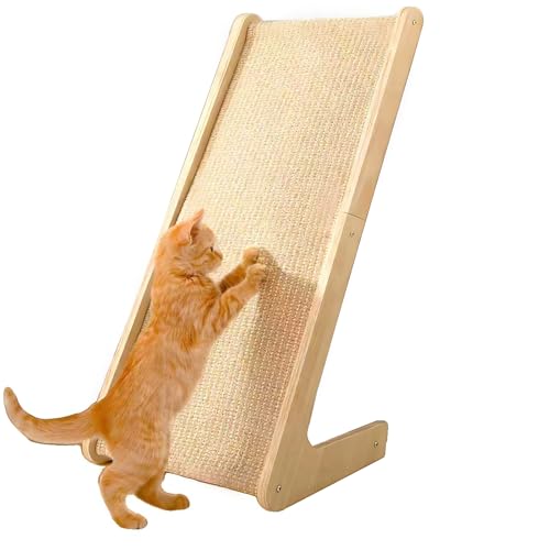 Griffoir pour Chat, Panneau à griffer de 69 cm de Haut pour Chats d'intérieur, Poteau à griffer en sisal, Protection pour Meubles, Meuble en Forme de L pour...