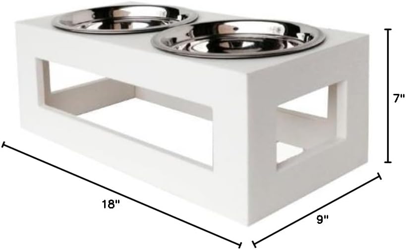 Porchside Outdoor Elevated Dog Feeder - White - 7" Tall