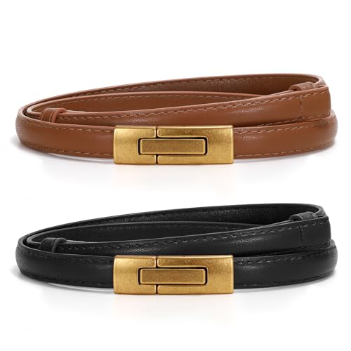 CHANYI Damengürtel Braun - Dehnbarer Mikrofaser Gürtel Für Kleider