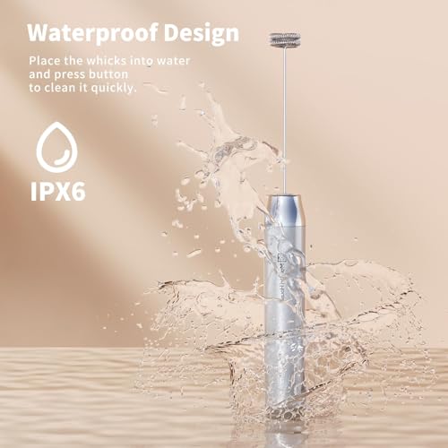 Maestri Home LunaFro Rechargeable Milk Frother,Stand & 2 Removable Whisks - Image 7