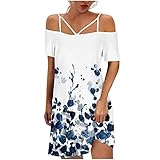 MICKURY Abendkleider lang,Kleider Heine,festtagskleider,Chiffonrock,neo Noir Kleid,Sommerkleider 2022,lackröcke,Abendkleider für mollige,Latex Kleider,große größen Kleider(B-White,L)