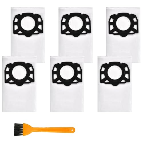 6 bolsas para aspiradora Karcher KFI 357 compatibles con WD3 WD2 Plus KWD1 KWD2 KWD3 MV3 WD3.200-WD3.800M SE4001 SE4002, sustituye a 2.863-314.0