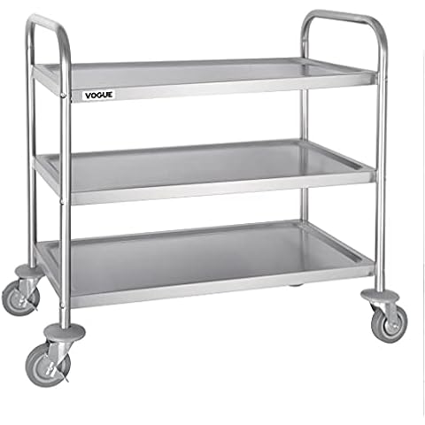Vogue 3 Tier Flat Pack Trolley - Silver Cover