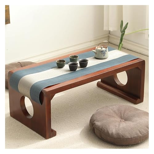 Table basse japonaise en bois durable avec finition rétro marron