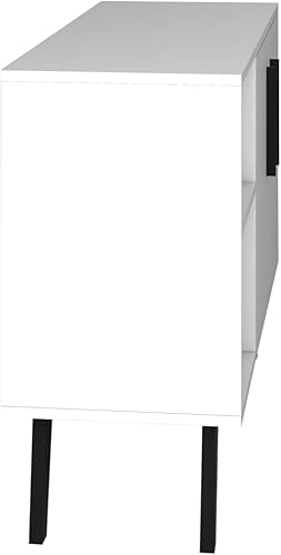 Miniatura 9 de Manhattan Comfort Amsterdam Mid Century - Aparador moderno con 2 espacios abiertos y 2 estantes ocultos, gabinete de buffet versátil y funcional,