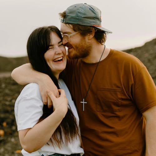 Leather Cross Necklace for Men, Large Cross Pendant with Bible Verse, 24''26''28'' Black Leather Rope, 316 Stainless Steel Cross4