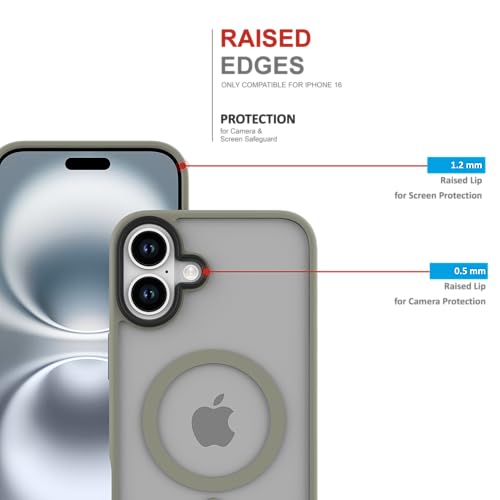 Image of for iPhone Case 16, [Anti-Yellowing Technology] [Military Grade Drop Protection] Shockproof Slim Hybrid Phone Case for iPhone 16 - Grey