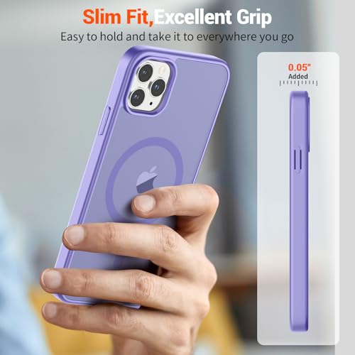 Image of SUPFINE Magnetic for iPhone 11 Pro Max Case Purple | (Compatible with MagSafe)(Military Grade Drop Protection)Shockproof Translucent Matte Phone Cover