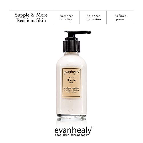 Evanhealy Rose Cleansing Milk | Natural Distilled Plant Hydrosols & Essential Oils | Gentle Facial Cleanser For All Skin Types #TOP3