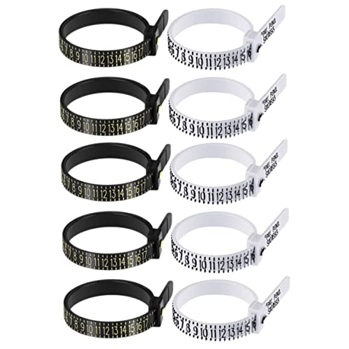 Angoily 10Pcs Ring Measuring Tool Accurate Finger Gauge for Durable and Portable Ring for Jewelry Measurement and Random Styles