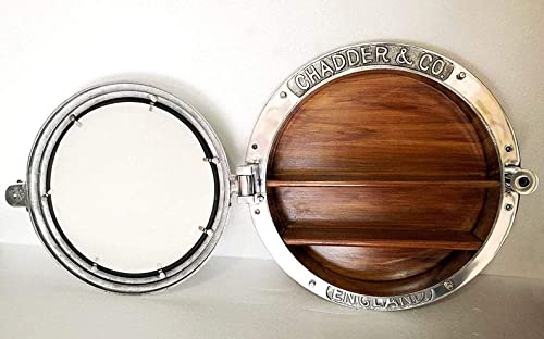 Artist Unknown Nautical Porthole Mirror, Aluminum Made Wall Mounted Porthole In Bathroom Mirrors (Silver Finish), 16X4.2X16 - Image 2