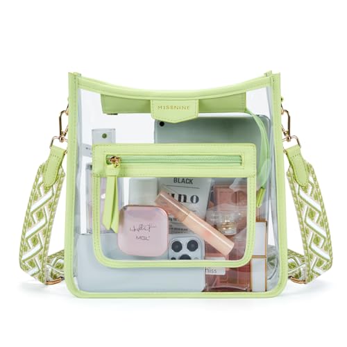 Image of Missnine Clear Crossbody Bags for Women Stadium Approved Clear Purse for Concert Transparent Plastic Bag with Guitar Strap