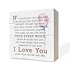 Love Wood Signs Wooden Box Sign Desk Decor Sentimental Poem for Her Rustic Farmhouse Decor for Anniversary Valentines Day Gift for Her Husband Wife I Love You More Than The Words Can Say