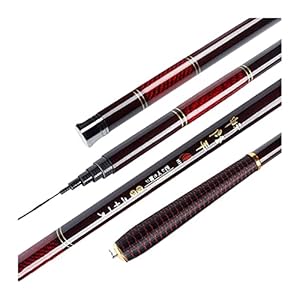 Telescopische hengel Super Hard Super Light Carbon Fiber 28 Power Hand Fishing Pole Telescopische Hengel 2.7-7.2M Stream Rod Draagbare Vistuig Draagbare Hengel (Color : Red, Length : 4.5 m)