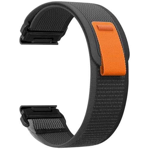 ZoRoll 22mm QuickFit Correa para Garmin Fenix E/Fenix 8 47mm/7 Pro/7/6 Pro/6/5 Plus/5, Elasticity Pulsera de Nailon para Garmin Tactix 8 47mm/ Descent G2/Epix (Gen 2)/Epix   Negra&Gris