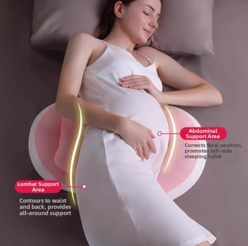 Image of OBABY Pregnancy Pillow - Adjustable U Shaped Pregnancy Pillow for Belly and Back Support, Maternity Body Pillow for Side Sleeping, Compact Pregnancy Support Pillow for Comfort.