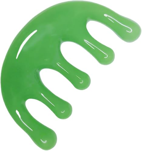 GSHOW Masajeador de cabeza de resina para cuero cabelludo de mano con dientes anchos Gua Sha, peine relajante herramienta de masaje para masaje de