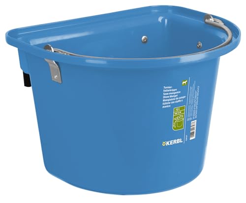 Kerbl Seau mangeoire 12 L Crochet de susp., Anse, Bleu