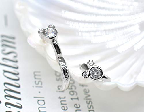 Sterling Silver Earrings for Women Fashion Cartilage Huggie Hoop Charms Mouse Earrings with CZ Hypoallergenic Jewelry Birthday Gift for Women4