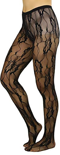 Image of ToBeInStyle Women's Elegant Floral Lace Inspired Spandex Net Full Length Tights